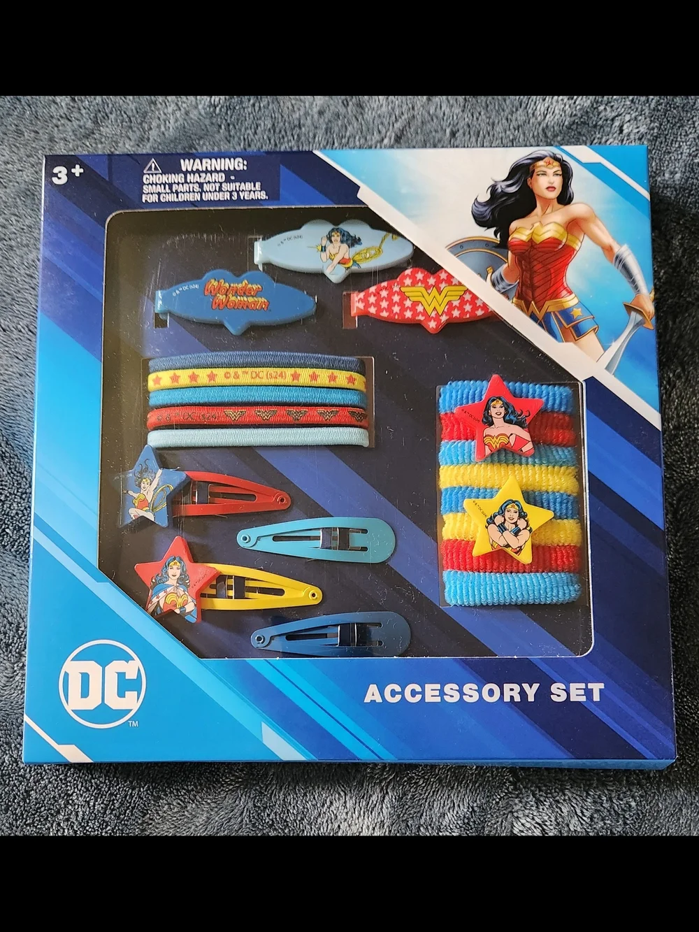 DC Wonder Woman Kids Hair Accessories Set - 20 Pack- Red, Blue & Yellow
